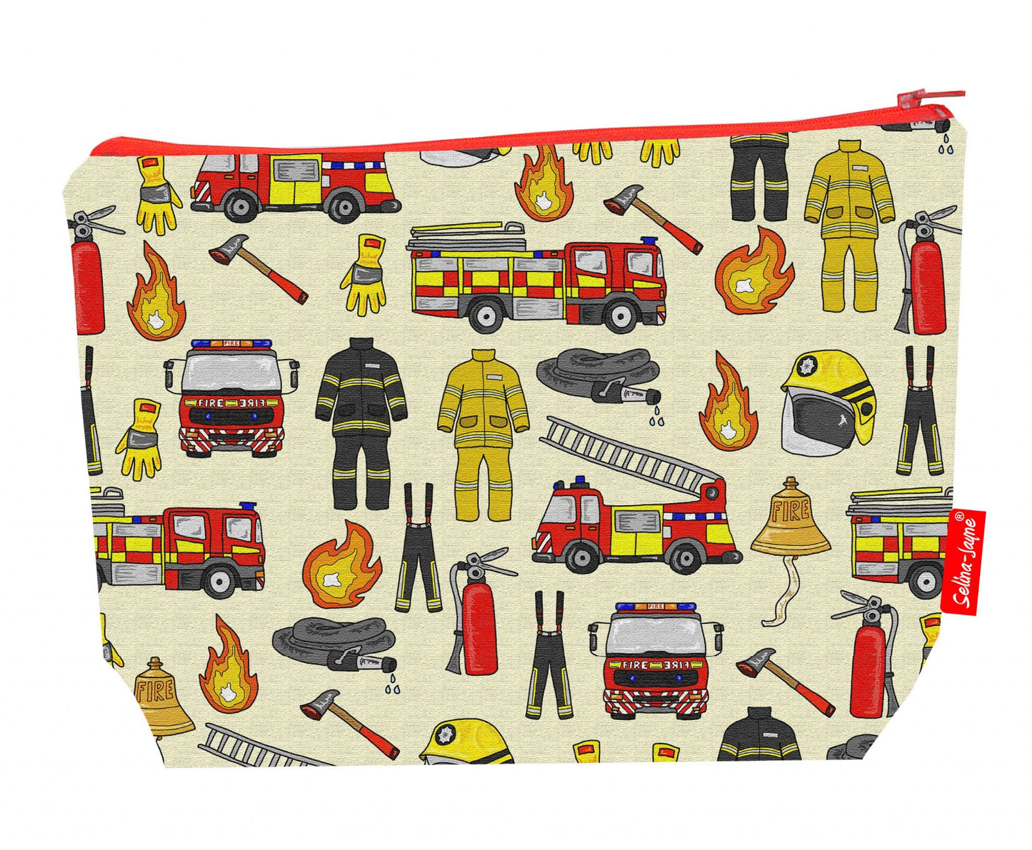 Premium firemen wash bag with practical 29cm size and vibrant HD print