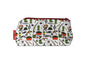 Fishing cosmetic bag with angler-themed illustration on durable polyester fabric with colour-coordinated zipper