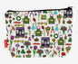 Florist toiletry bag with floral design showing washable lining and zip detail