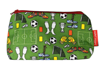 Premium Football makeup bag featuring wipe-clean lining and colourfast HD print, perfect gift for football fans