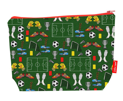 Premium football wash bag with practical 29cm size and vibrant HD print
