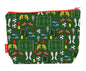 Football toiletry bag with sports design showing washable lining and zip detail