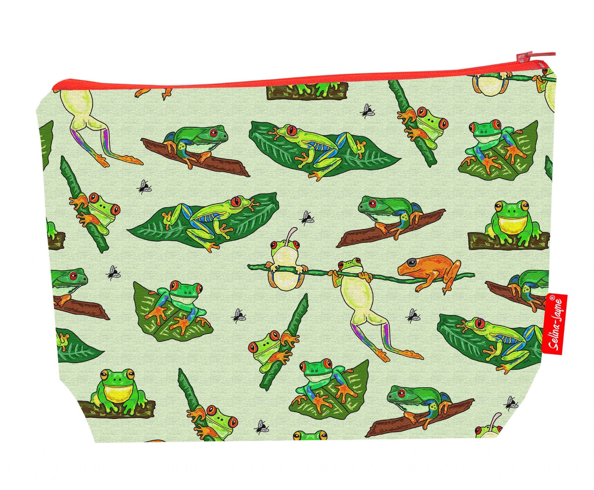 Premium frogs wash bag with practical 29cm size and vibrant HD print
