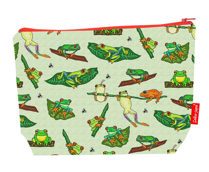 Premium frogs wash bag with practical 29cm size and vibrant HD print