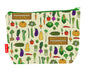 Garden vegetables toiletry bag with vegetable design showing washable lining and zip detail