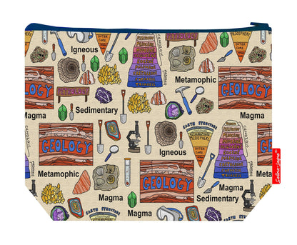 Premium geology wash bag with practical 29cm size and vibrant HD print