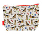 German Shepherd toiletry bag with dog breed design showing washable lining and zip detail