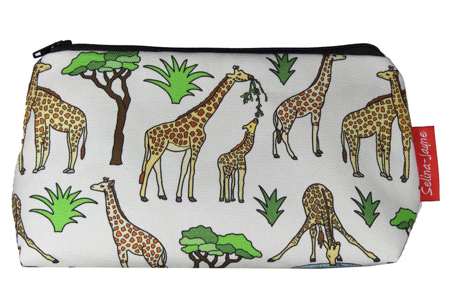 Premium Giraffe makeup bag featuring wipe-clean lining and colourfast HD print, perfect gift for wildlife lovers