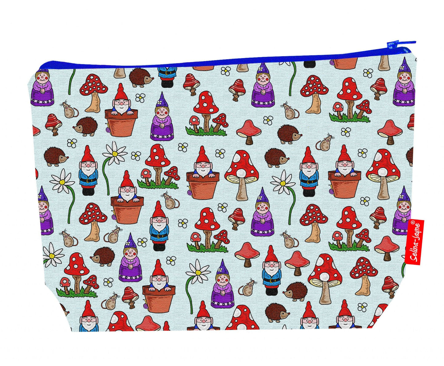 Premium gnomes wash bag with practical 29cm size and vibrant HD print