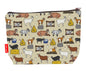 Goats toiletry bag with farm animal design showing washable lining and zip detail