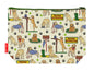 Golden Retriever toiletry bag with dog breed design showing washable lining and zip detail