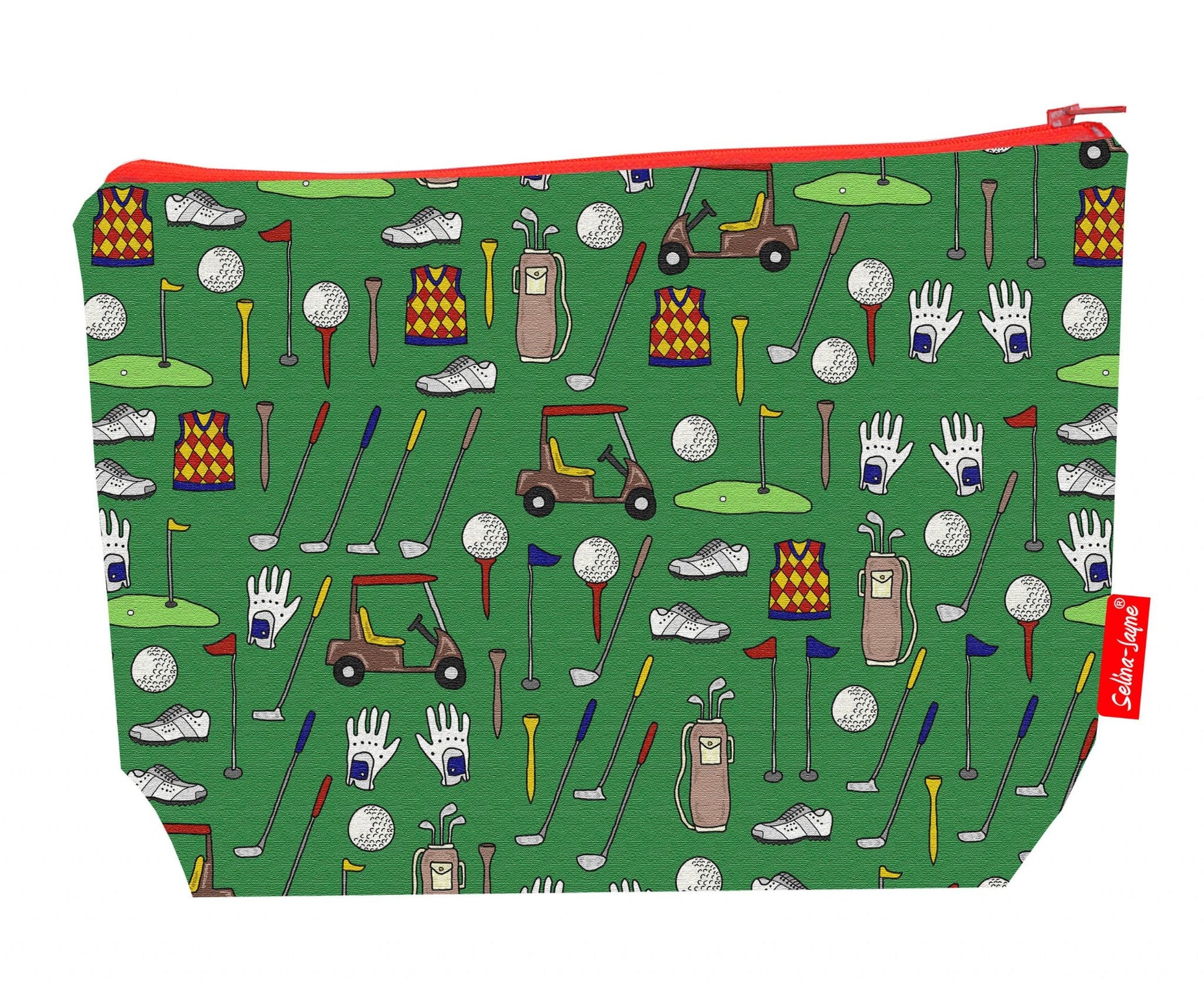 Premium golf wash bag with practical 29cm size and vibrant HD print
