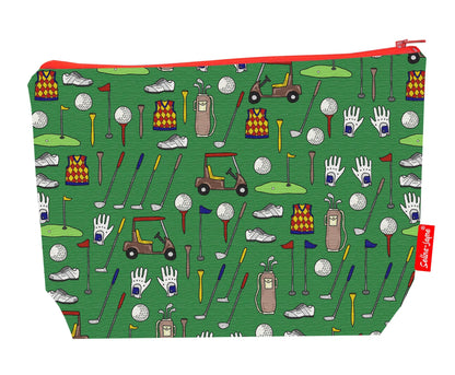 Premium golf wash bag with practical 29cm size and vibrant HD print