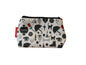 Goth cosmetic bag with alternative style illustration on durable polyester fabric with colour-coordinated zipper