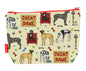 Great Dane toiletry bag with dog breed design showing washable lining and zip detail