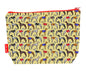 Greyhounds toiletry bag with dog breed design showing washable lining and zip detail