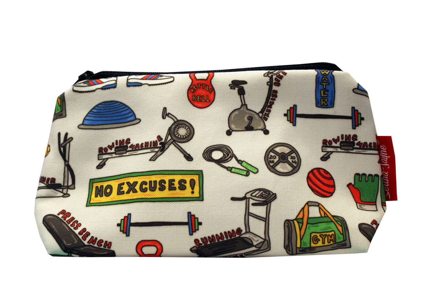 Premium Gym makeup bag featuring wipe-clean lining and colourfast HD print, perfect gift for fitness lovers