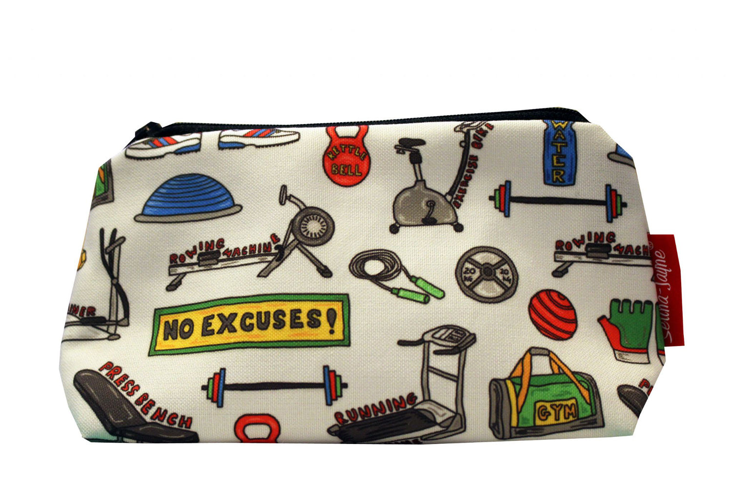Premium Gym makeup bag featuring wipe-clean lining and colourfast HD print, perfect gift for fitness lovers
