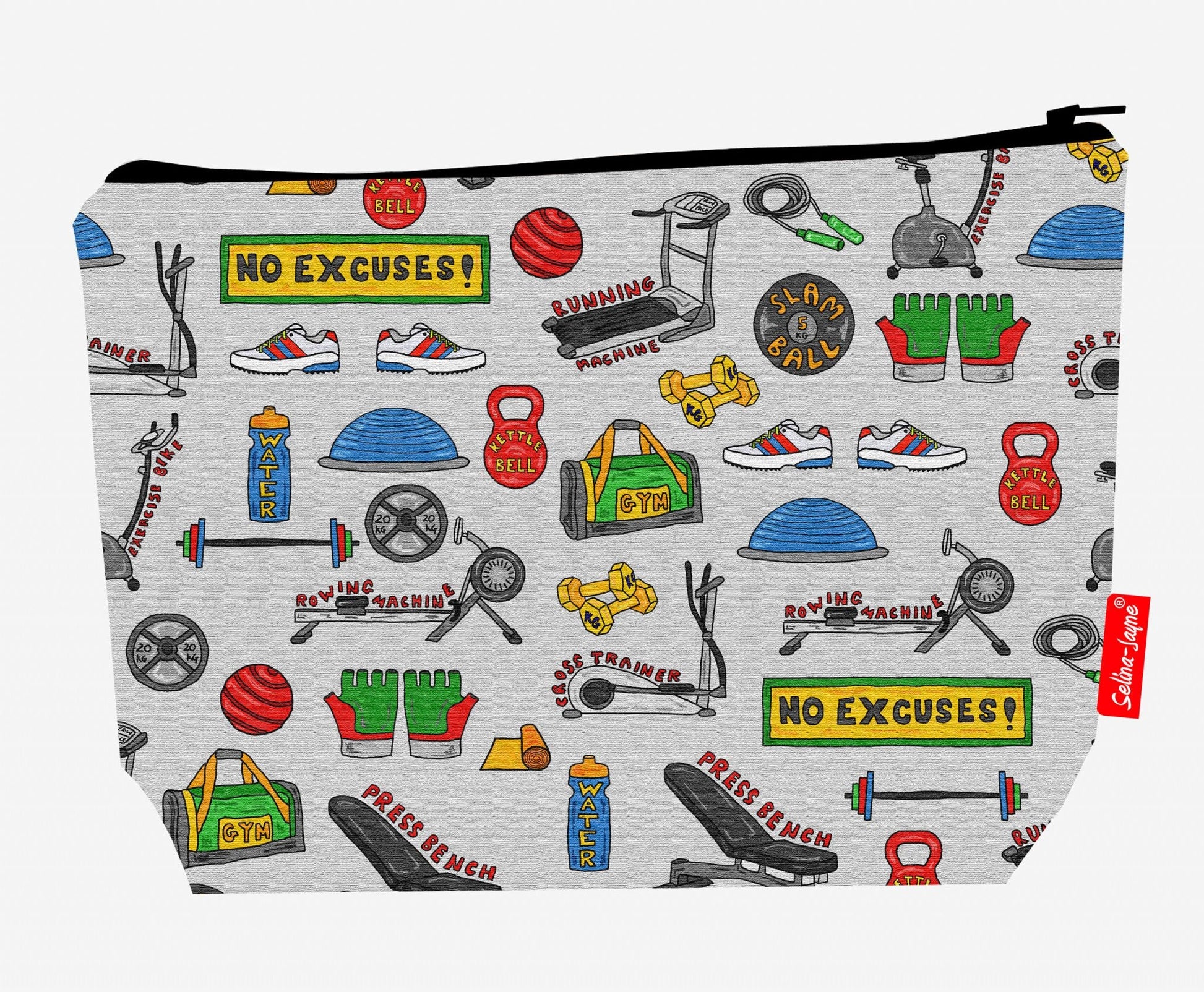 Premium gym wash bag with practical 29cm size and vibrant HD print