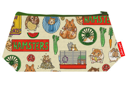 Premium Hamsters makeup bag featuring wipe-clean lining and colourfast HD print, perfect pet lover gift
