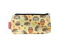 Hedgehogs cosmetic bag with adorable wildlife illustration on durable polyester fabric with colour-coordinated zipper