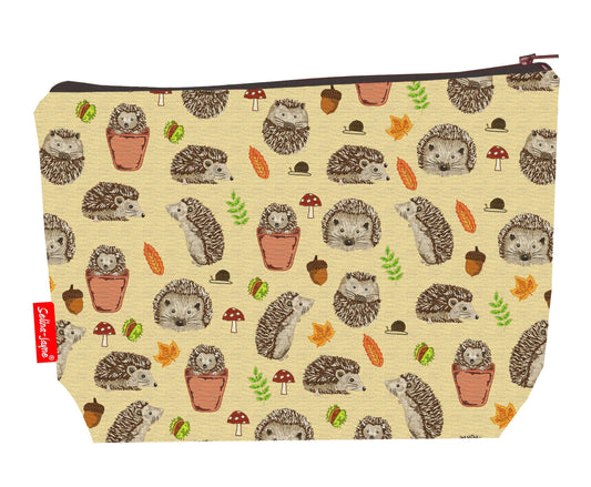 Hedgehogs toiletry bag with vibrant HD print and washable lining by Selina-Jayne Designs