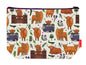 Highland cows toiletry bag with vibrant HD print and washable lining by Selina-Jayne Designs