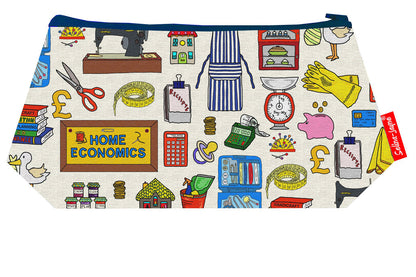 Premium Home Economics makeup bag featuring wipe-clean lining and colourfast HD print, perfect home economist gift