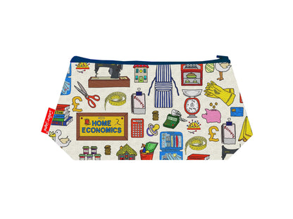 Home Economics cosmetic bag with professional illustration on durable polyester fabric with colour-coordinated zipper
