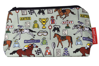Premium Horse Racing makeup bag featuring wipe-clean lining and colourfast HD print, perfect racing gift
