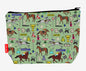 Horse racing toiletry bag with vibrant HD print and washable lining by Selina-Jayne Designs