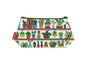House Plants cosmetic bag with vibrant botanical illustration on durable polyester fabric with colour-coordinated zipper