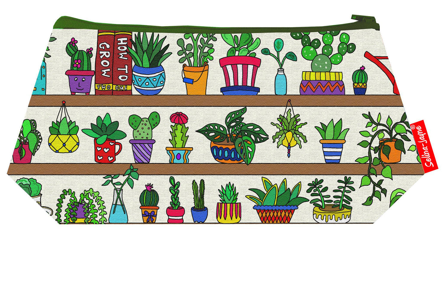 Premium House Plants makeup bag featuring wipe-clean lining and colourfast HD print, perfect plant lover gift
