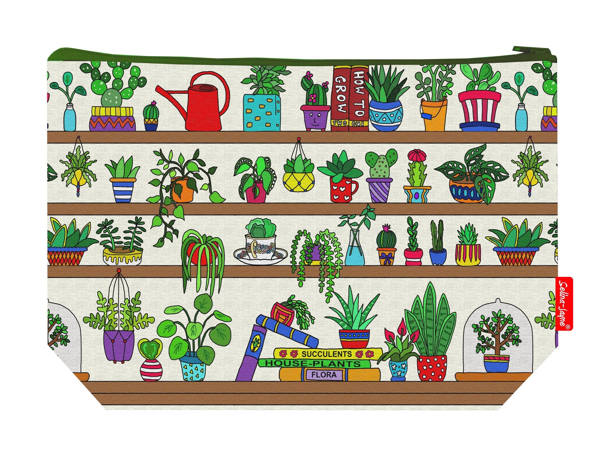 House plants toiletry bag with vibrant HD print and washable lining by Selina-Jayne Designs