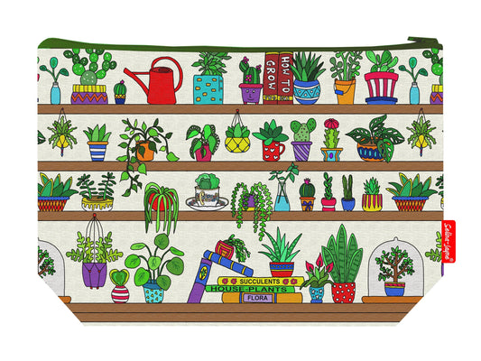 House plants toiletry bag with vibrant HD print and washable lining by Selina-Jayne Designs
