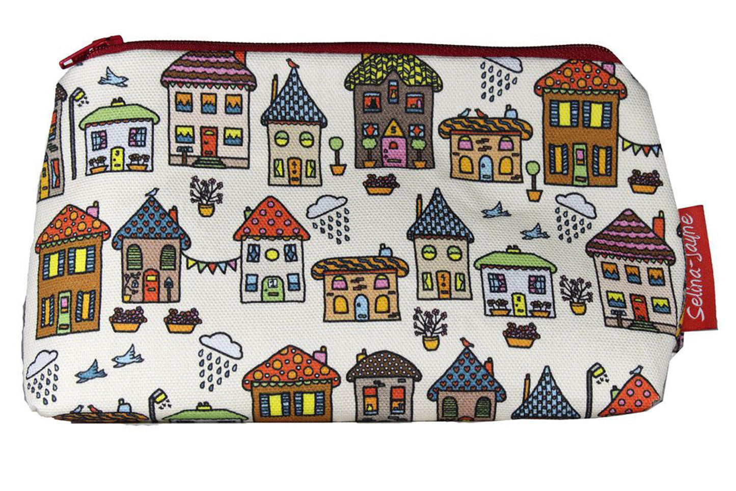 Premium Houses makeup bag featuring wipe-clean lining and colourfast HD print, perfect home lover gift