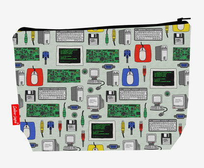 IT worker toiletry bag with vibrant HD print and washable lining by Selina-Jayne Designs