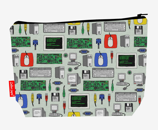 IT worker toiletry bag with vibrant HD print and washable lining by Selina-Jayne Designs