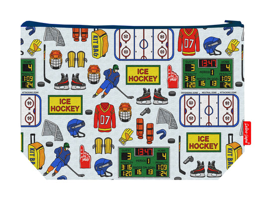 Ice hockey toiletry bag with vibrant HD print and washable lining by Selina-Jayne Designs