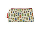 Insects cosmetic bag with nature-themed illustration on durable polyester fabric with colour-coordinated zipper