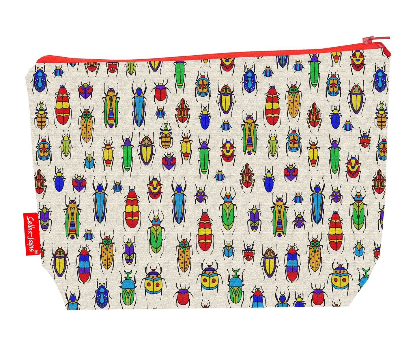 Insects toiletry bag with vibrant HD print and washable lining by Selina-Jayne Designs