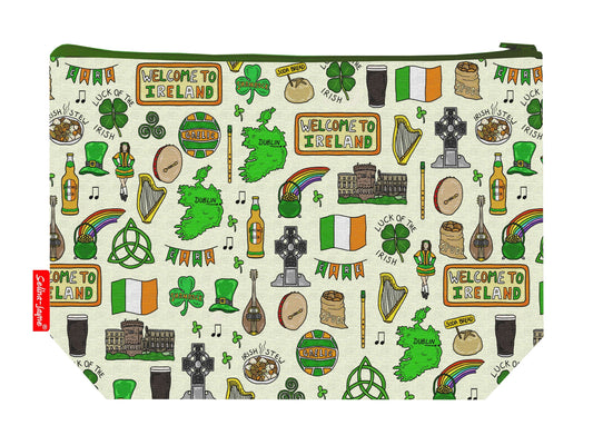 Ireland toiletry bag with vibrant HD print and washable lining by Selina-Jayne Designs