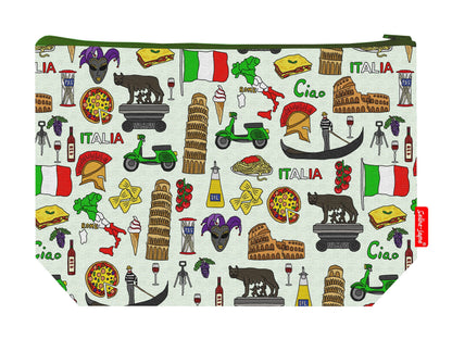 Italy toiletry bag with vibrant HD print and washable lining by Selina-Jayne Designs