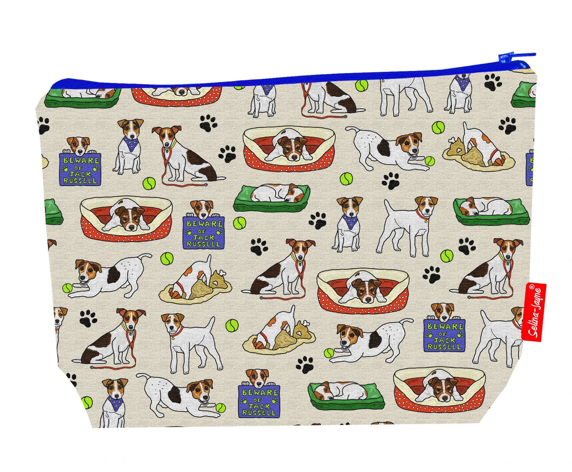 Premium 29cm dog lover wash bag perfect for Jack Russell enthusiasts