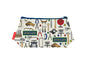 Jeweller cosmetic bag with jewellery professional illustration on durable polyester fabric with colour-coordinated zipper