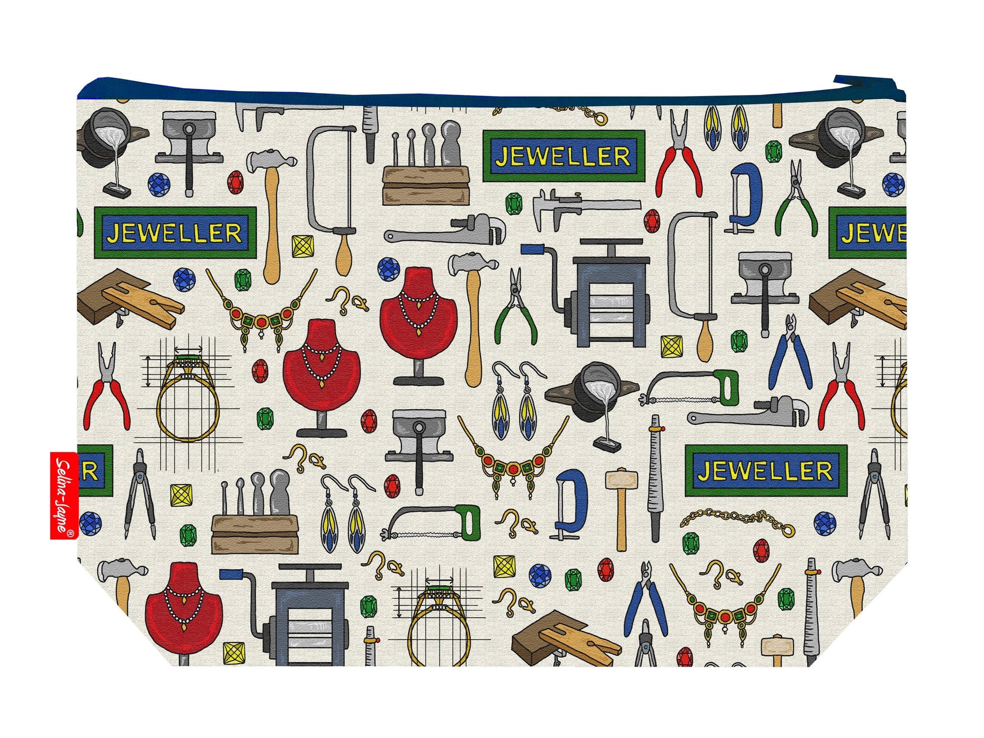 Jeweller toiletry bag with vibrant HD print and washable lining by Selina-Jayne Designs
