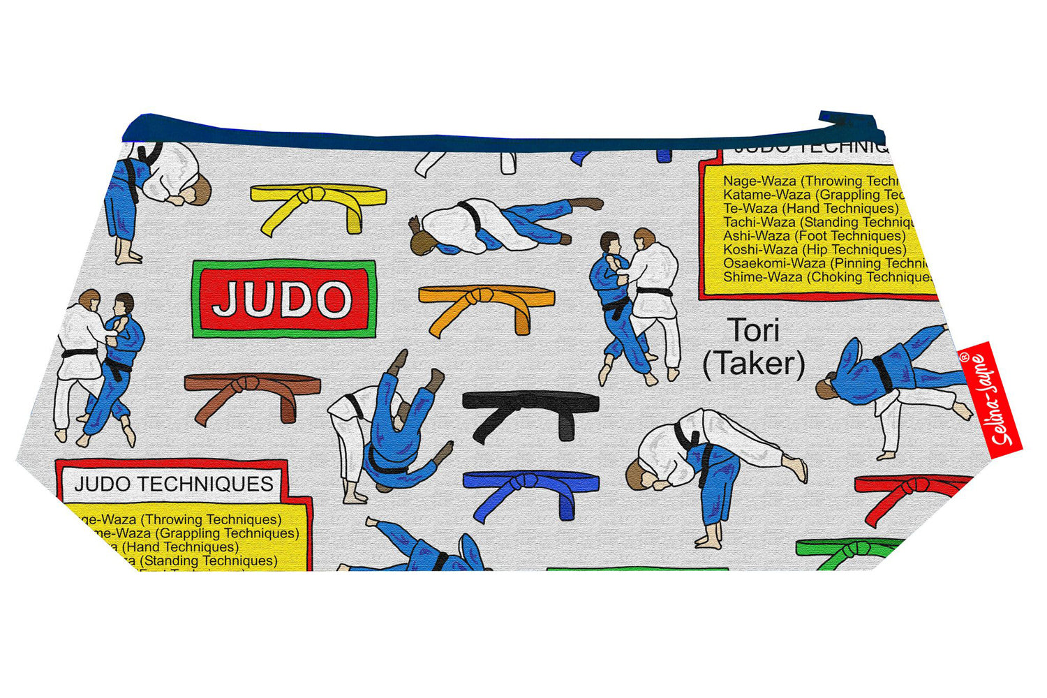 Premium Judo makeup bag featuring wipe-clean lining and colourfast HD print, perfect martial arts gift