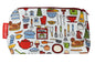 Kitchen Utensils cosmetic bag with culinary-themed illustration on durable polyester fabric with colour-coordinated zipper
