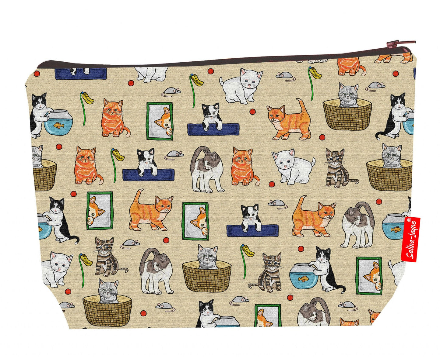 Premium 29cm cat lover wash bag perfect for kitten enthusiasts