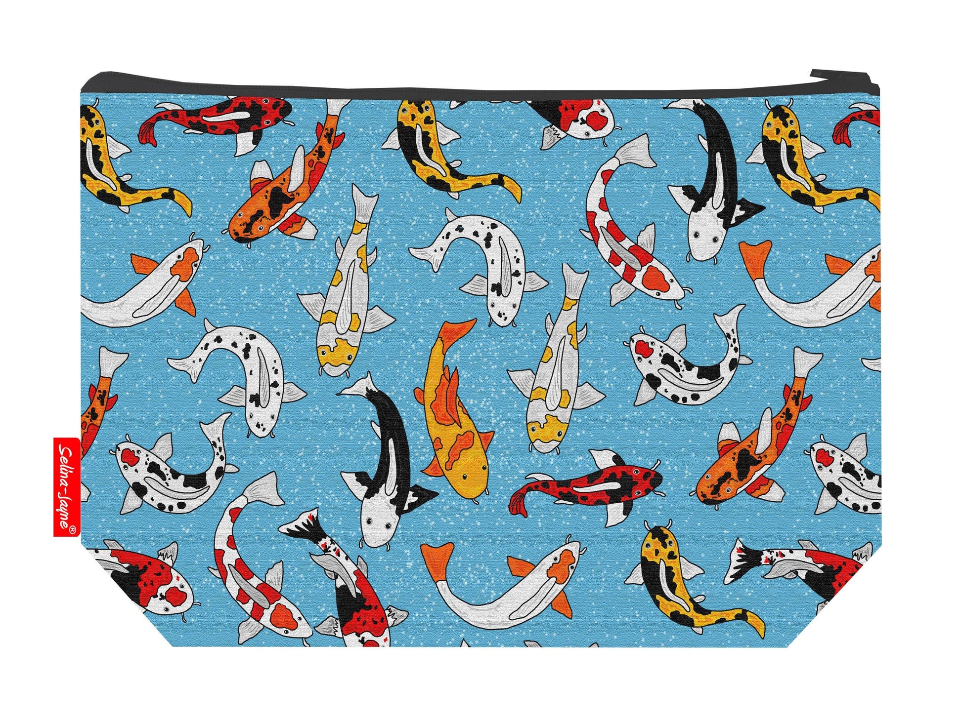 Koi carp toiletry bag with vibrant HD print and washable lining by Selina-Jayne Designs